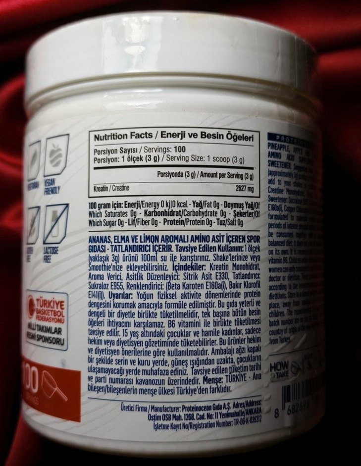 Kreatin Monohidrat (Creatine Monohydrate) 300g 100servis - Görsel 5