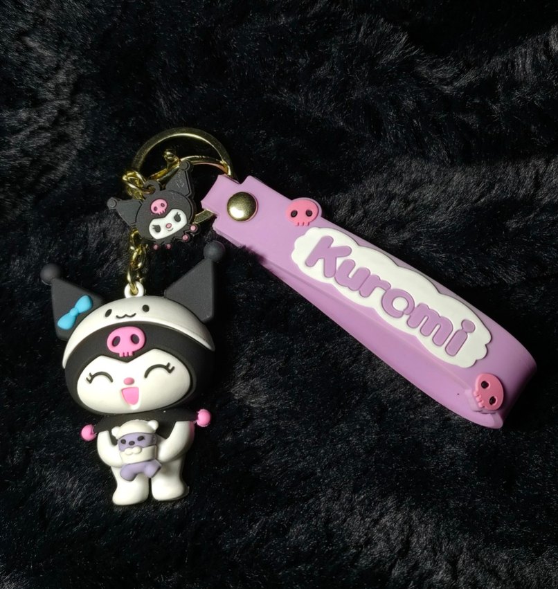 Kuromi 3D silikon anahtarlık - charm - çanta süsü - Görsel 2