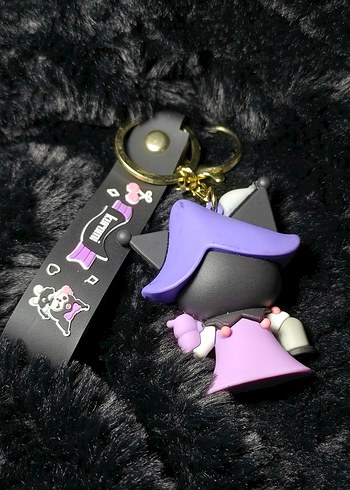 Kuromi 3D silikon anahtarlık - charm - çanta süsü - Görsel 2