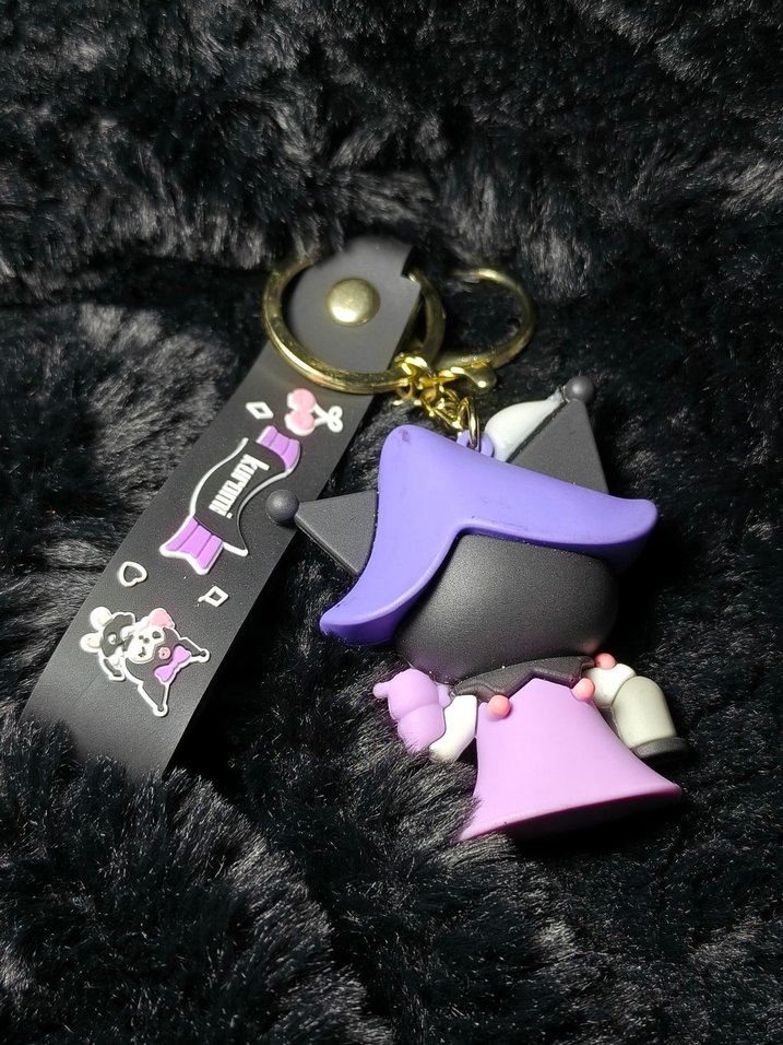 Kuromi 3D silikon anahtarlık - charm - çanta süsü - Görsel 2