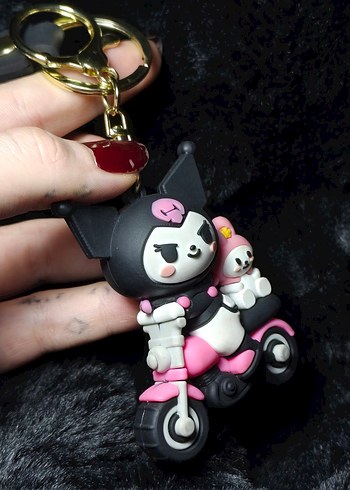 Kuromi & My melody 3D anahtarlık charm çanta süsü - Görsel 4