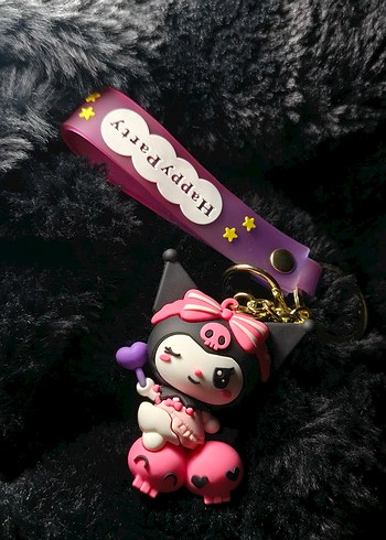 Kuromi 3D silikon anahtarlık - charm - çanta süsü - Görsel 4