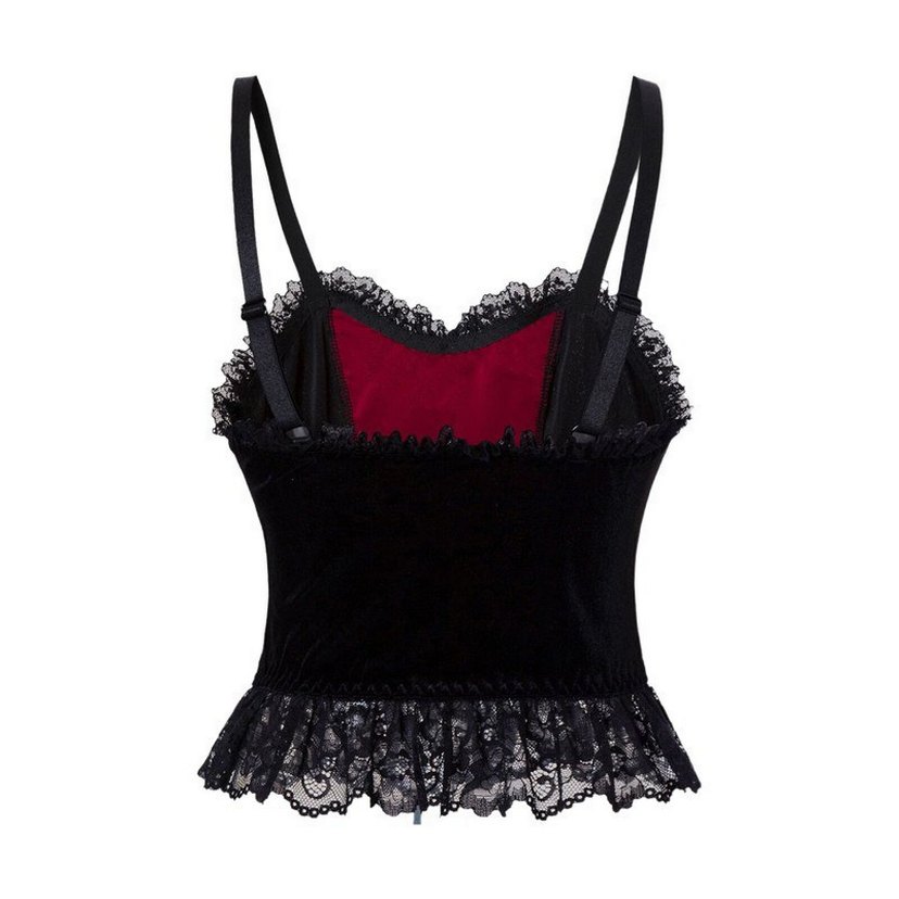 Dantel Detaylı Siyah Gotik Büstiyer - Görsel 2