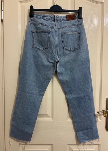 Mom jean Mavi Pastel Renkli Bol Kesim Kadın Kot Pantolon - Görsel 3