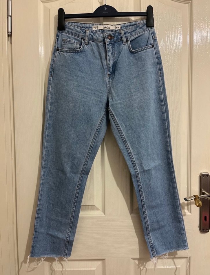 Mom jean Mavi Pastel Renkli Bol Kesim Kadın Kot Pantolon - Görsel 2