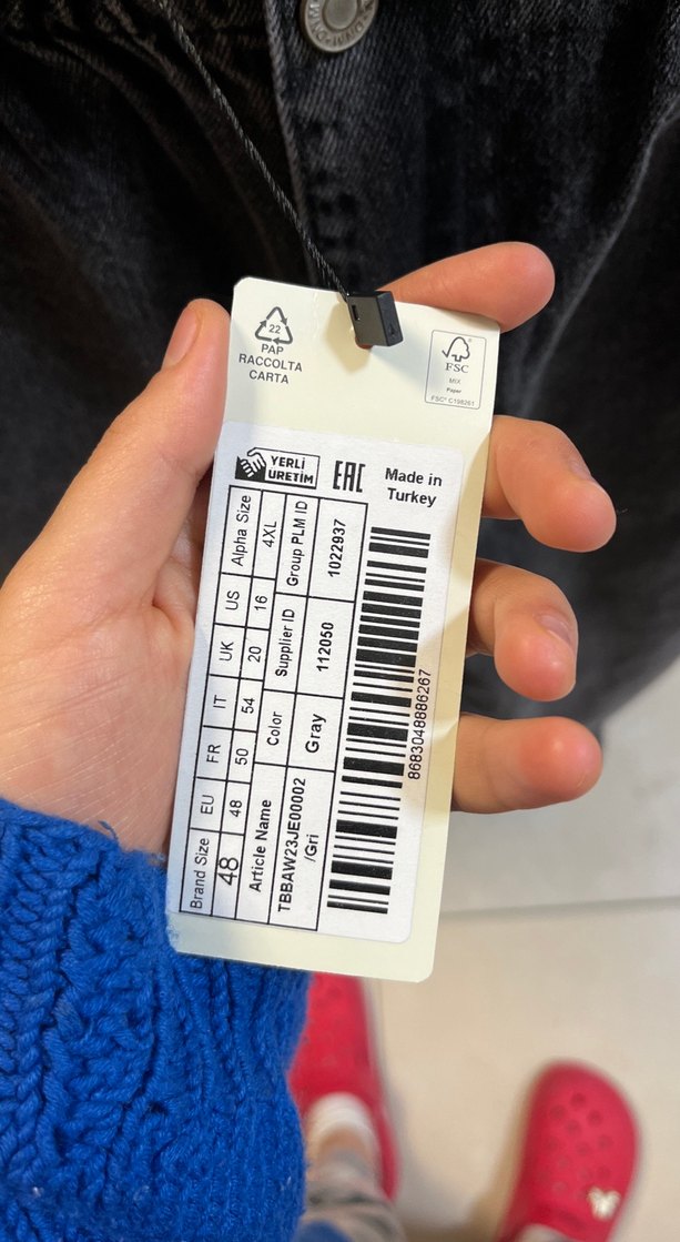 Kadın Gri Bol Kesim Midi Kot Pantolon - Görsel 3