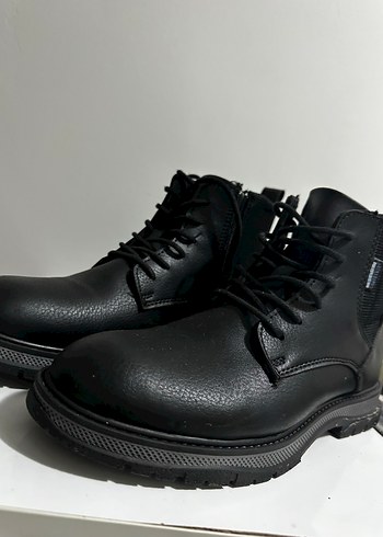 Siyah  deri Lastikli  Bot - Görsel 2