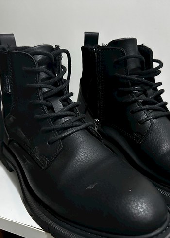 Siyah  deri Lastikli  Bot - Görsel 3