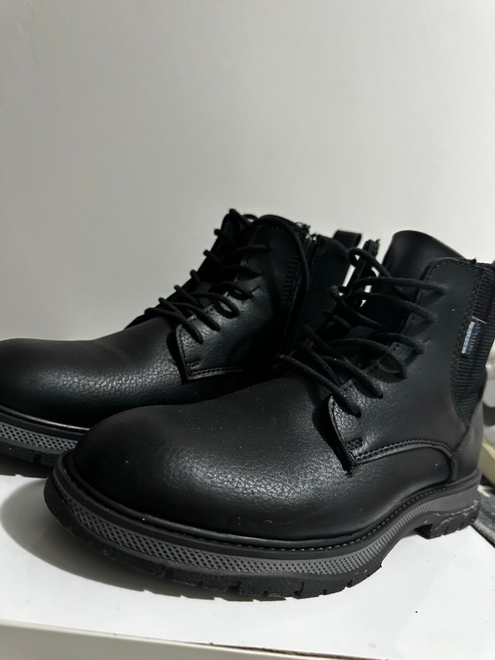 Siyah  deri Lastikli  Bot - Görsel 2