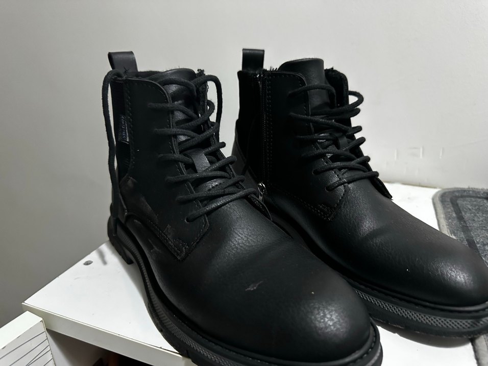 Siyah  deri Lastikli  Bot - Görsel 3