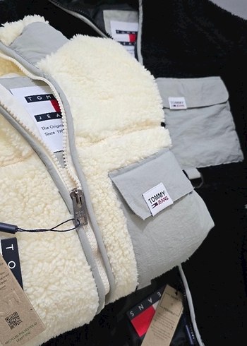 Tommy Jeans Erkek Beyaz Peluş Ceket - Görsel 2
