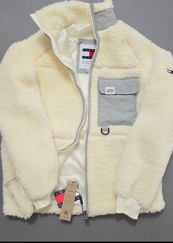 Tommy Jeans Erkek Beyaz Peluş Ceket - Görsel 5