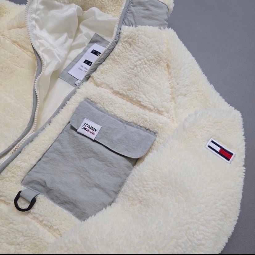 Tommy Jeans Erkek Beyaz  Peluş Ceket - Görsel 4