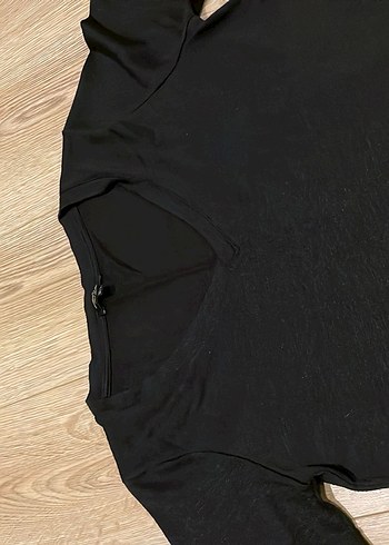 V Yaka Siyah Hamile Tişörtü - Görsel 2