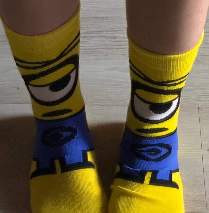 Kız Çocuk Sarı Minyon Desenli Çorap - Görsel 3