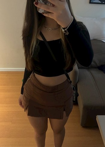 Kahverengi Süet Mini Etek - Görsel 4