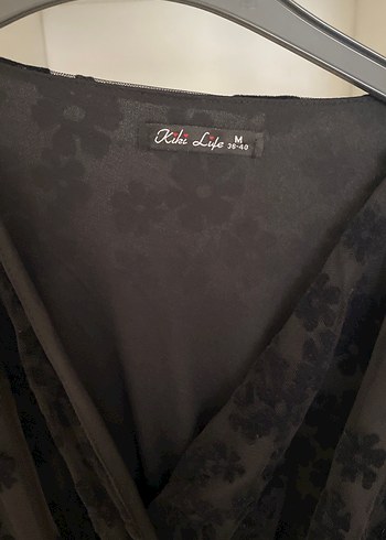 Siyah Nakışlı Uzun Kollu Gotik Elbise - Görsel 3