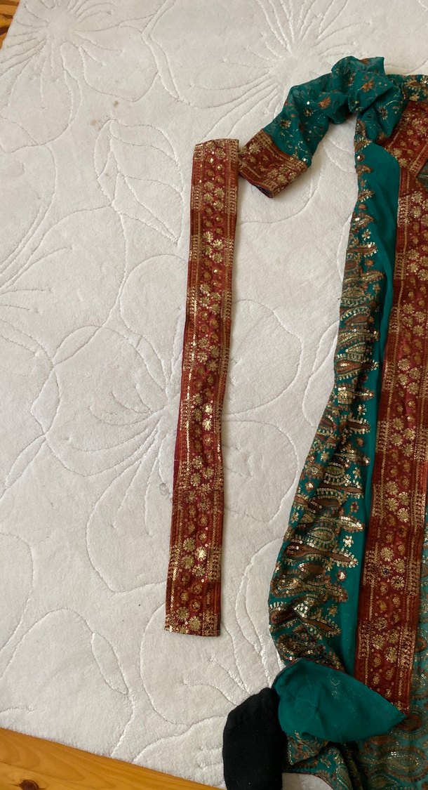 Uzun Bohem Desenli Turkuaz Kadın Hint Elbisesi - Görsel 3