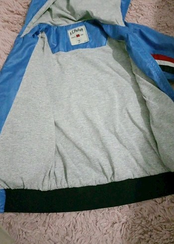 Kapüşonlu Fermuarlı Erkek Çocuk Mavi Mont - Görsel 2