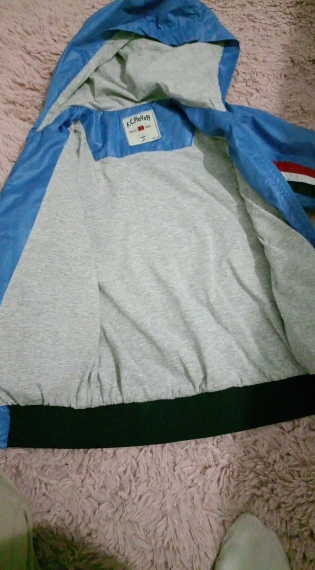 Kapüşonlu Fermuarlı Erkek Çocuk Mavi Mont - Görsel 2