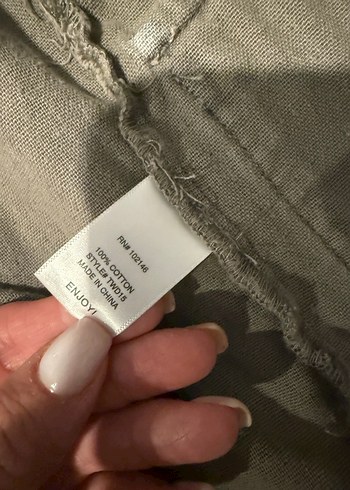 Bej Keten Midi Kadın Ceket kalın keten - Görsel 3