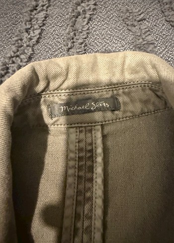 Bej Keten Midi Kadın Ceket kalın keten - Görsel 7