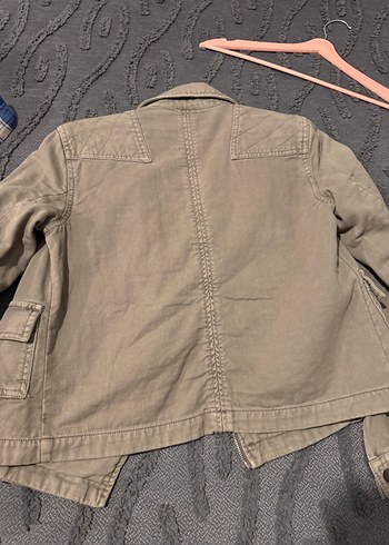 Bej Keten Midi Kadın Ceket kalın keten - Görsel 8