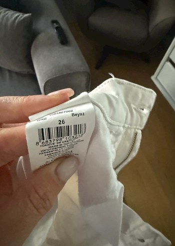 Kadın beyaz network jean - Görsel 7