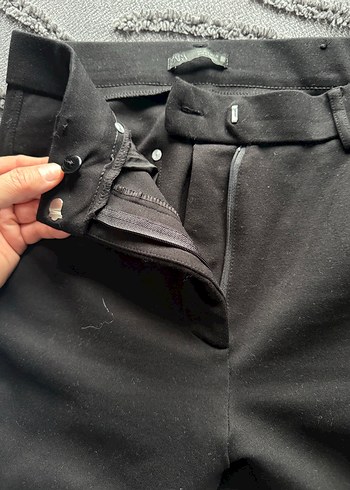 Siyah Elastik Kumaş Kadın Pantolon - Görsel 5