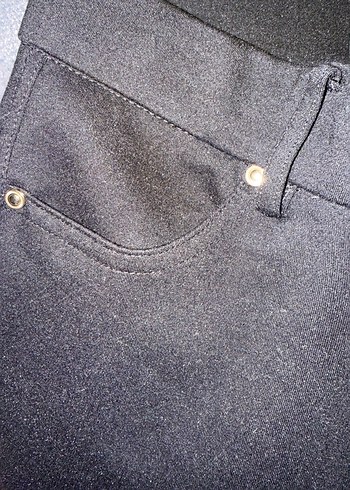 Siyah Elastik Kumaş Kadın Pantolon - Görsel 4