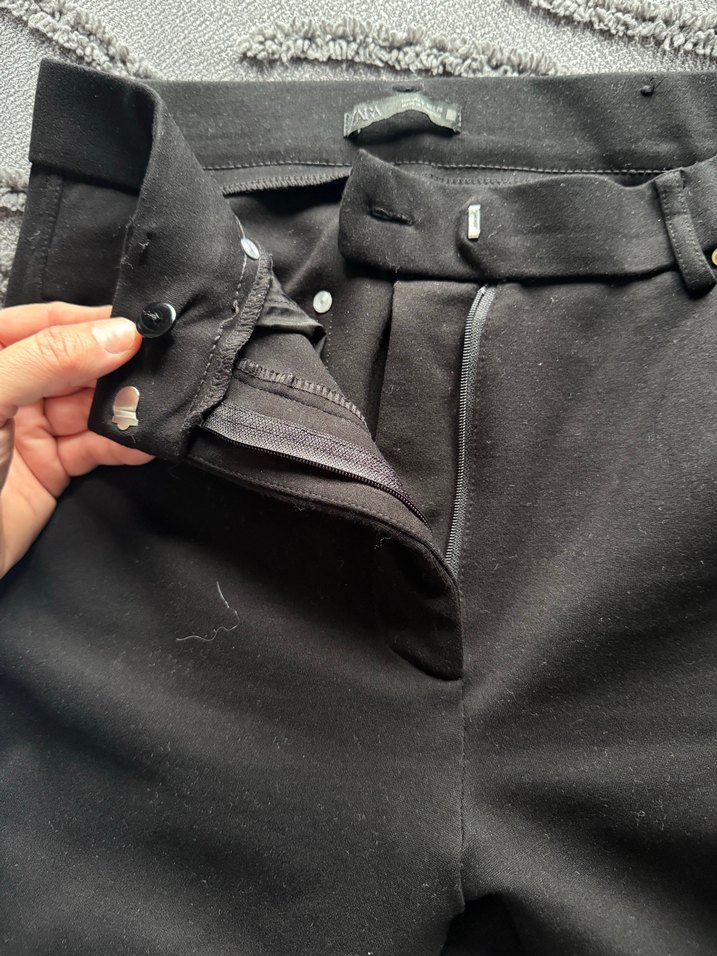 Siyah Elastik Kumaş Kadın Pantolon - Görsel 5