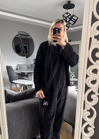 Siyah Nakışlı kadın atkı - Görsel 6