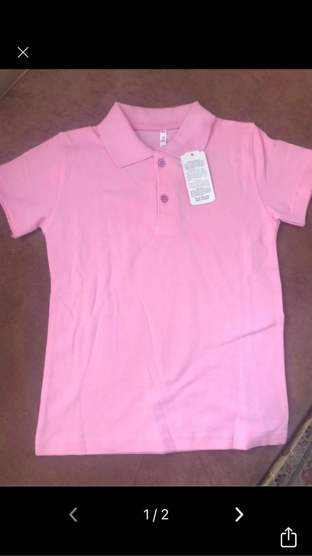 Kız Pembe Kısa Kollu Lacost kumaş okul forması - Görsel 2