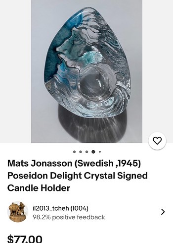 Mats Jonasson El İmzalı Ev aksesuarı. - Görsel 3