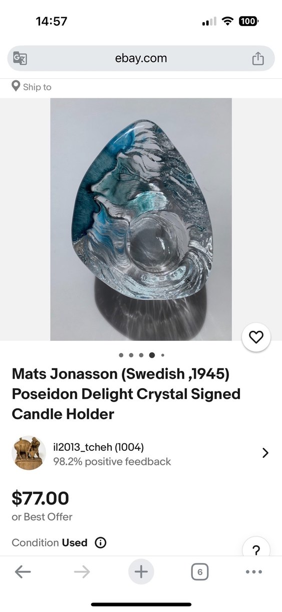 Mats Jonasson El İmzalı Ev aksesuarı. - Görsel 3