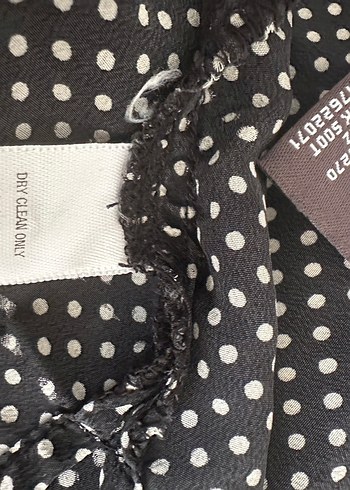 Düğmeli Puantiyeli Siyah Kadın Gömlek - Görsel 3