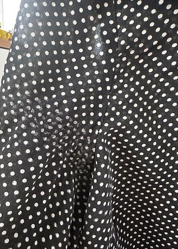 Düğmeli Puantiyeli Siyah Kadın Gömlek - Görsel 6