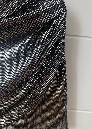 Parlak mini payetli Mini Etek - Görsel 5