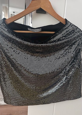 Parlak mini payetli Mini Etek - Görsel 6