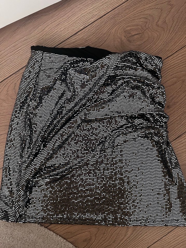 Parlak mini payetli Mini Etek - Görsel 4