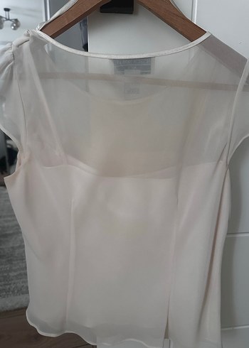 Bej Kadın Kısa Kollu Pilili Bluz - Görsel 4