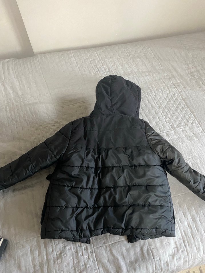 Kapüşonlu Gri Erkek Çocuk Mont - Görsel 3