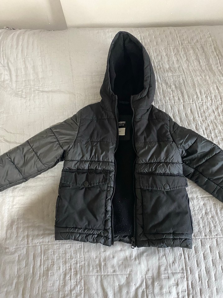 Kapüşonlu Gri Erkek Çocuk Mont - Görsel 2