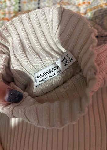 Stradivarius Kadın Boğazlı Triko Kazak - Görsel 3