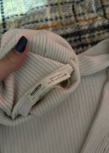 Beyaz Boğazlı İnce Triko Kadın Kazak - Görsel 2