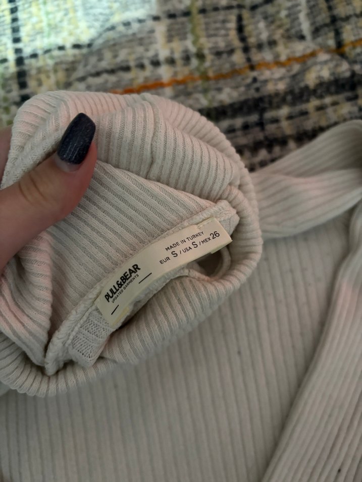 Beyaz Boğazlı İnce Triko Kadın Kazak - Görsel 2