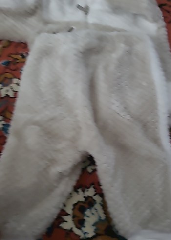 Gri Beyaz Bebek Peluş Tulum - Görsel 6