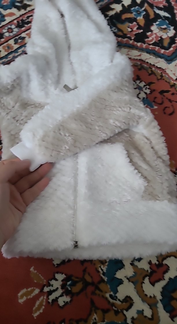 Gri Beyaz Bebek Peluş Tulum - Görsel 4