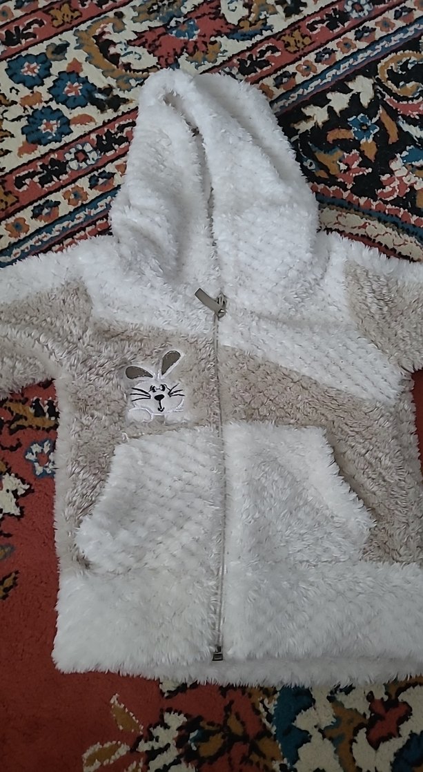 Gri Beyaz Bebek Peluş Tulum - Görsel 2