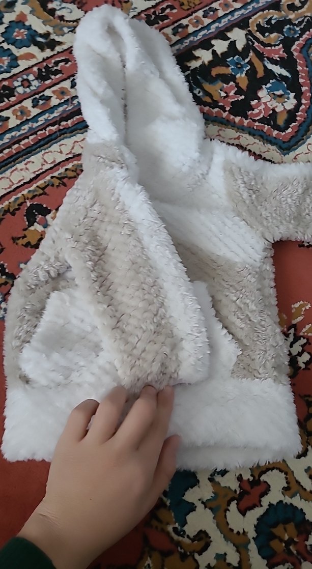 Gri Beyaz Bebek Peluş Tulum - Görsel 3